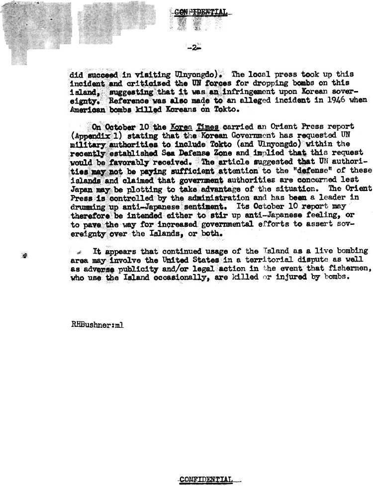 Embassy Memo--10/15/52
