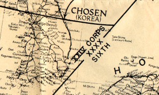 The occupation boundaries as 

written up in this map published by SCAP in September 

1945.
